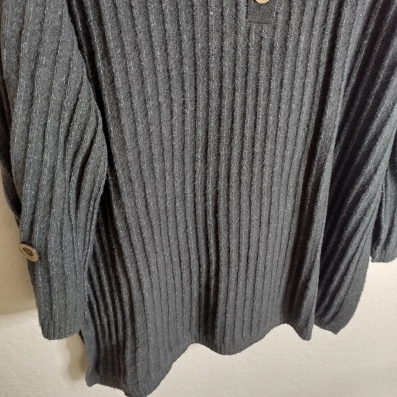 Free People Around The Clock Pullover Ribbed Sweater Grey Sz Xs - Picture 4 of 10